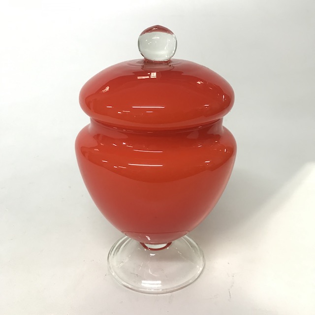 ART GLASS (LOLLY JAR), Orange Red